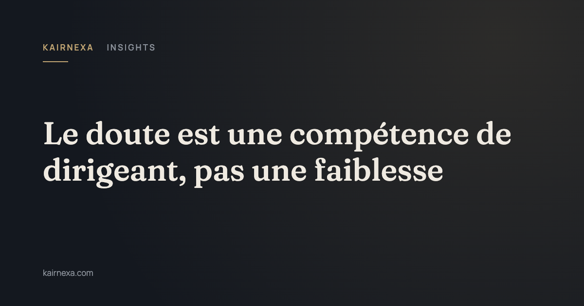 Le doute est une compétence de dirigeant, pas une faiblesse